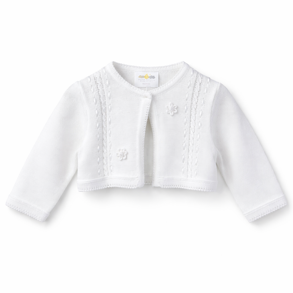 White Baby Girl Knit Bolero | Baptism, Christening & Special Occasion
