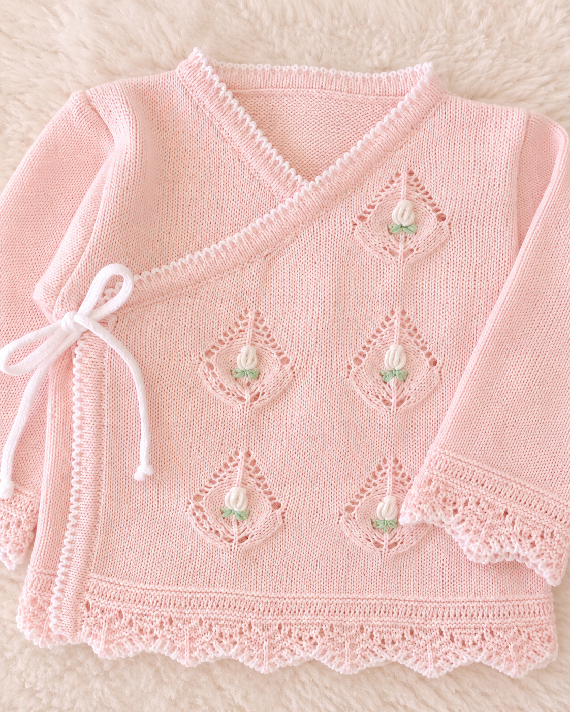 Baby Girl Cotton Knit Take-Me-Home Set – Blush Pink Floral