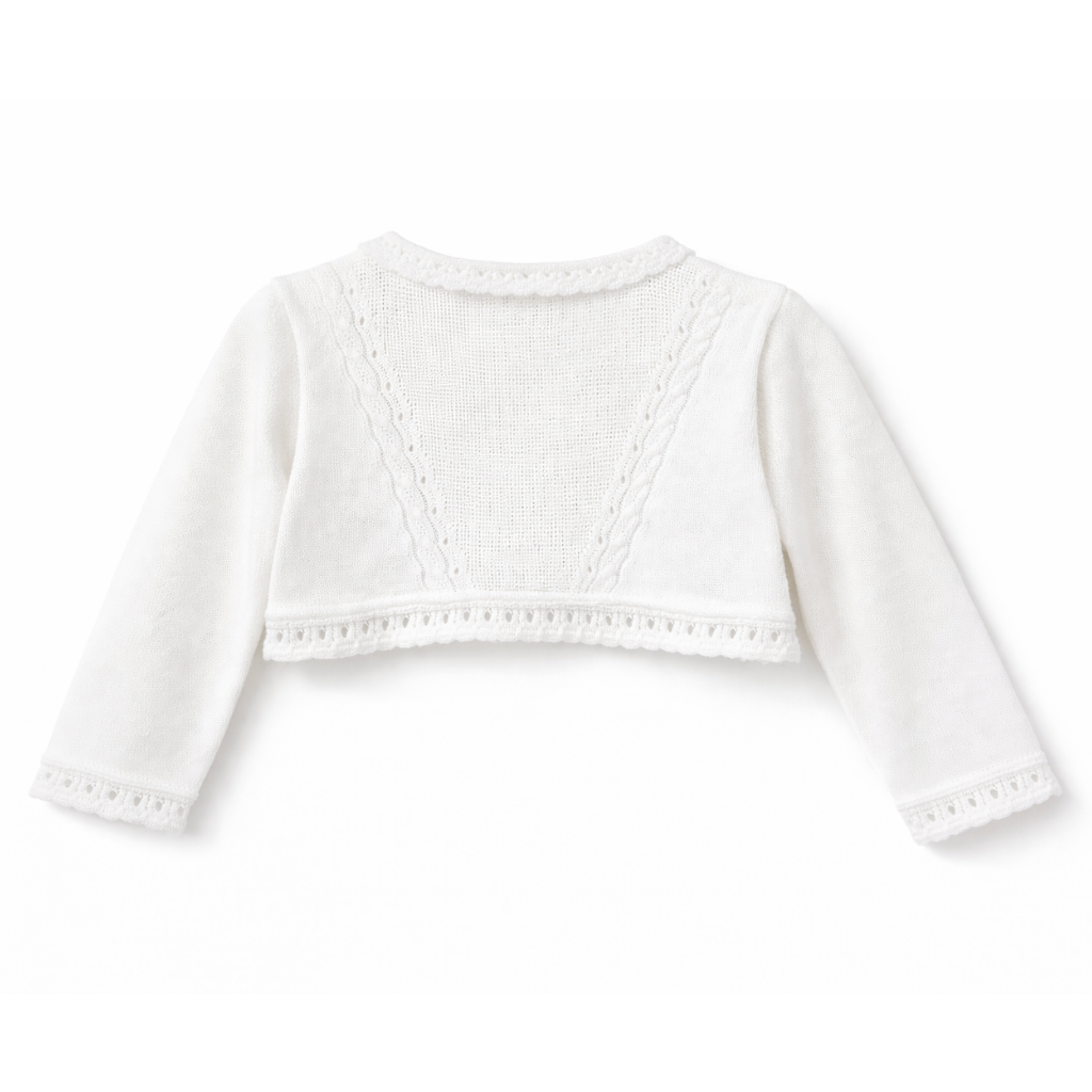 Elegant white baby bolero